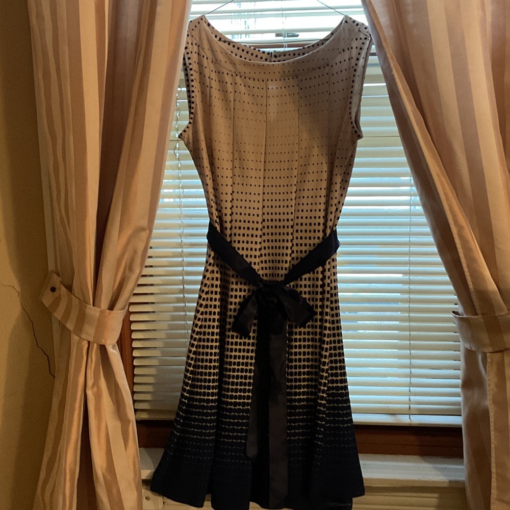 Haani Black and Cream Midi Dress